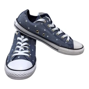 Converse Low Top All Star Junior Talla 5 Azul con Lunares Blancos 662037F - Imagen 1 de 9