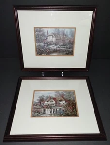 Pair of Vintage Framed Carl Valente Prints 13" × 11" - Picture 1 of 20