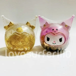 LOT 2PC SANRIO Kuromi Sofubi Vinyl Figures Limited Daruma - Picture 1 of 4