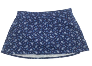 Lands End Skort Swim Skirt 522582 Navy Blue Paisley Bikini Bottom Womens Plus 18 - Picture 1 of 7