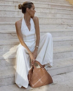 BNWT  SASS & BIDE  "Ever True" Halterneck Jumpsuit Size 8 - Ivory - $550 - Picture 1 of 9