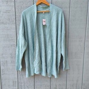 Neu mit Etikett J Jill Baumwolle offen kastig Cardigan Gr. 3X kanalblau minimalistisch bequem - Bild 1 von 10