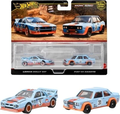 Hot Wheels Premium Lancia Rally 037 - Fiat 131 Abarth Blu HRR81 Mini Car Nuova - Immagine 1 di 4