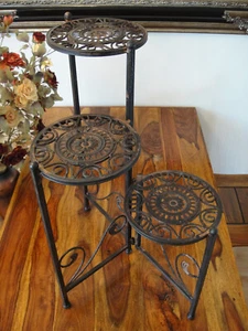 Blumentreppe Eisen Blumenhocker Pflanztreppe Jugendstil Blumentisch Antik Edel - Bild 1 von 6