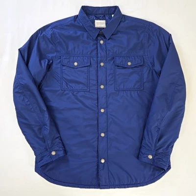 SCOTCH & SODA Amsterdams Blauw Quilted Snap Button Shirt Jacket Men's L Blue - Image 1 of 4