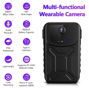 Mini Body Camera 1080P Wearable Pocket Camcorder Audio Video Recorder Dash Cam - Picture 1 of 20