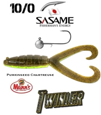 Hechtkiller Mann´s TWINLER 20cm Pumkinseed Chartreuse mit SASAME Baitholder 10g - Bild 1 von 3