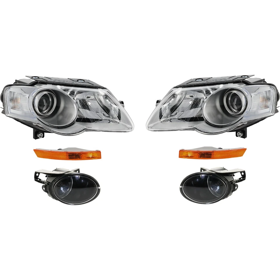 Headlight Kit For 2006-2010 Volkswagen Passat Left and Right 6pc - Изображение 1 из 4