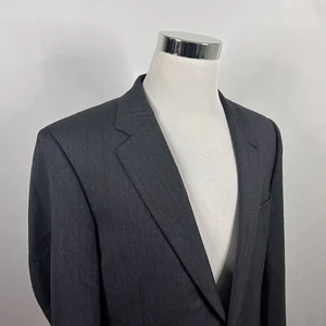 Jos A Bank 42R Sport Coat 100% Wool Gray Herringbone Two Button Lined Vented - Picture 1 of 9