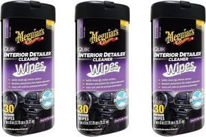 Meguiar's Quik Interior Detailer Wipes, Clean Protect All Surfaces, 30Ct, 3 Pack - Picture 1 of 8
