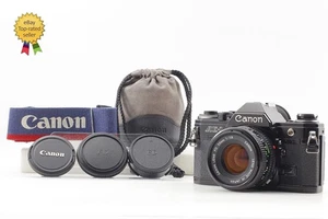 【Fast NEUWERTIG mit Trageriemen】 Canon AE-1 Schwarz Spiegelreflexkamera NFD 50mm F1.8 Objektiv aus Japan - Bild 1 von 18