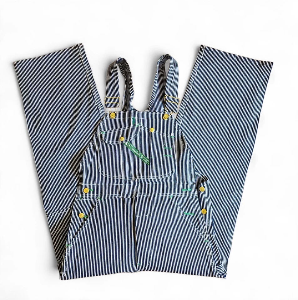 NEW w/ Tags Vintage KEY Imperial Bib Overalls Denim Railroad Stripe 32 x 30 USA - Image 1 of 4