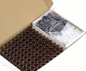 100 Ct Mini Amber Glass Sample Dropper Bottles 1ml/.03 Oz With Caps - Picture 1 of 5