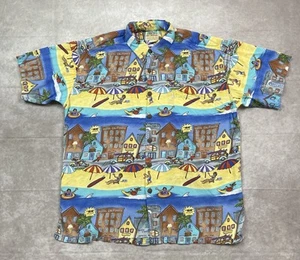 Kahala Ron Anderson Hawaiian Shirt Mens L Beach Surf Ocean AOP Camp Button - Picture 1 of 16