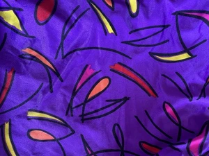 Nice Purple Black Hot Pink Orange Design 7/8 Yard x 59” Wide Stretch Fabric - Picture 1 of 1