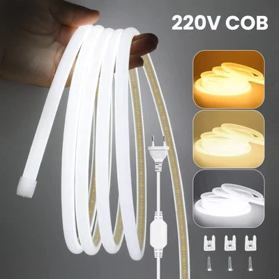 COB LED Streifen 230V Stripe Band Lichtschlauch Leiste 320LEDs/Meter Wasserdicht - Bild 1 von 4
