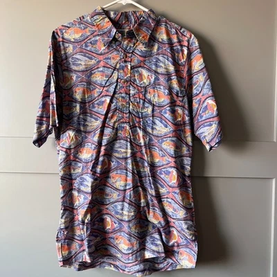 Camisa Hawaiana Kahala Colección AVI Peces Hombres Mediana Algodón Aloha Tropical EE. UU. Foto 1 de 4