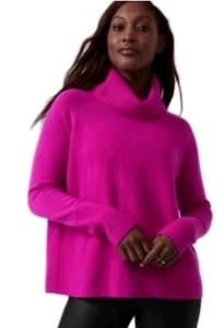 Athleta Medium rosa Wolle-Kaschmir-Mischung Rollkragenpullover Damen Needs Shaving  - Bild 1 von 8