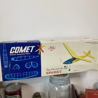 NEW - Comet Sparky 32" Wingspan Free Flight Model Airplane Kit - Image 1 of 4