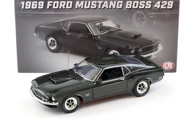 1:18 ACME 1969 Ford Mustang Boss 429 Coupe black Jade/ dark green - Bild 1 von 4