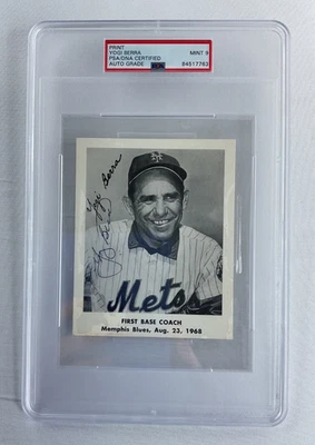 YOGI BERRA Signed 1st Base Coach Memphis Blues HOF-YANKEES-NEW YORK METS PSA 9 - Image 1 of 4