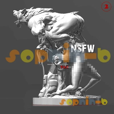 1/24 Werewolf Girl Game NSFW Hentai Model Kit Unpainted 3d Print Statue Figure - Image 1 of 4