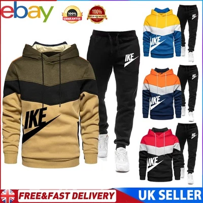 UK Men Track Suit Hooded Casual Hoodie + Pants Two-Piece Jogging Sportswear New - Image 1 of 4