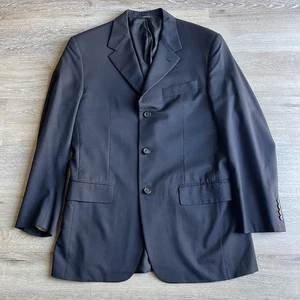 Vintage Prada Men’s Black Blazer Size 48 Tonal Stripes 3 Buttons - Picture 1 of 14