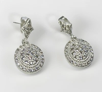 Nuevos Pendientes Colgantes Freida Rothman Plata de Ley 925 Acabado Mate Flor de Lis Foto 1 de 4