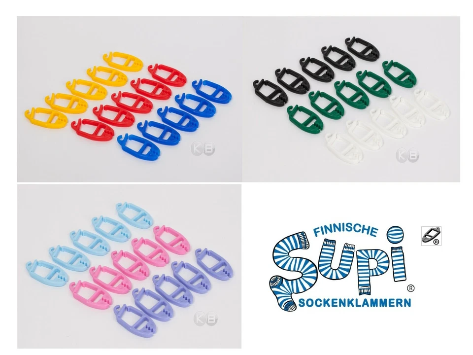 SUPI Sockenklammern Sockenklammer Sockensortierer Sockenclips Sockenhalter TOP - Bild 1 von 1