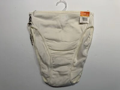 NWT Warners French Cut Cotton Panties 5103K Size S Ivory Animal Print - Image 1 of 4