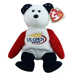 Ty Beanie Baby Smash - MWMT (Bear Gold Flame US Open 2005) Tennis - Picture 1 of 1