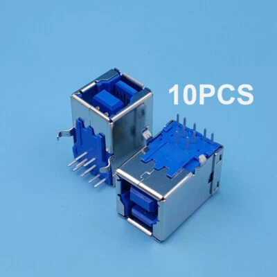 10PCS USB 3.0 Type B Right Angle 9Pin DIP Female Socket PCB Solder Connector - Image 1 of 4