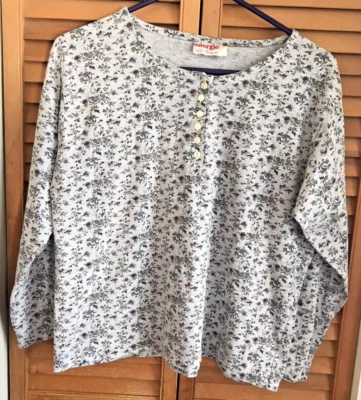 Top de manga larga vintage años 90 Y2K Energie bi grosella floral con botones XL? Foto 1 de 4