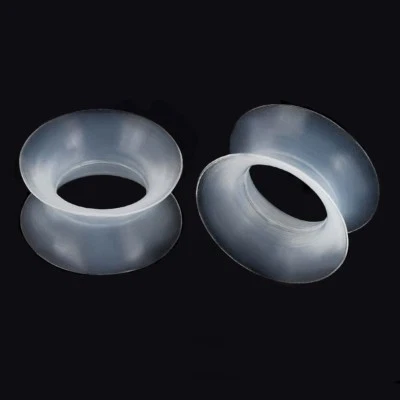 4 PIEZAS - Pieles para las orejas de silicona ultra delgadas - TÚNELES DE CARNE SUAVE - Tapones medidores de oreja - Orejeras Foto 1 de 4