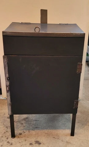 Vintage Industrial Rustic Metal Cabinet - Black with unfinished accents Cover