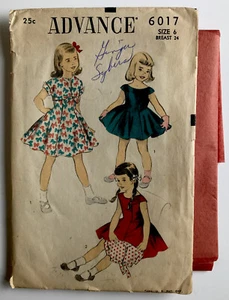 UNCUT Rare Advance 6017 Girl Child Dress & Bolero 6 Vintage Sewing Pattern - Picture 1 of 2