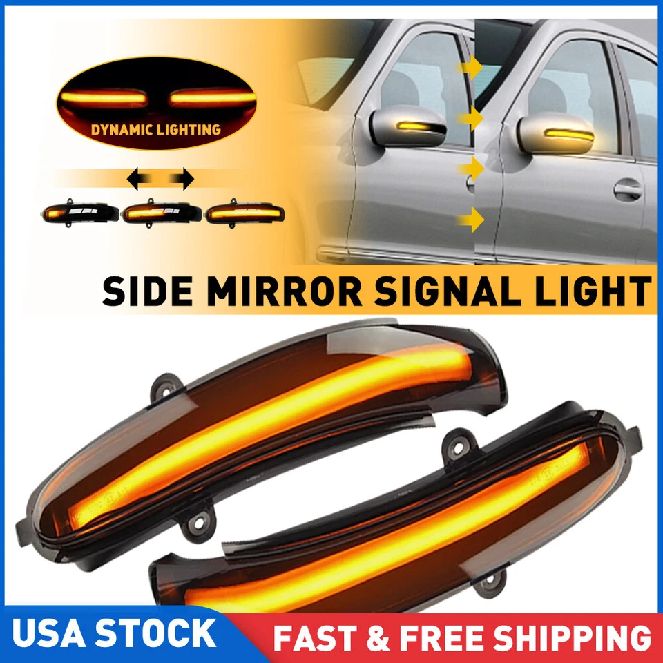 Luz intermitente LED de humo para espejo retrovisor lateral Mercedes W203 Clase C C203 2000-2007 Foto 1 de 4