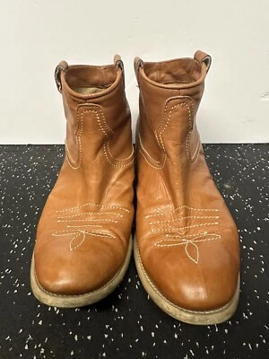 Botines occidentales Sundance bordados de cuero marrón congac talla 37 Foto 1 de 4