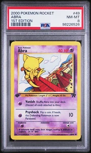 2000 POKEMON ROCKET 49 ABRA 1ST EDITION PSA 8 - Picture 1 of 2