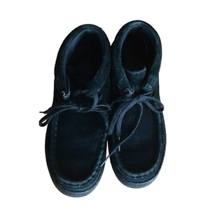 Hush Puppies Youth Boy Ankle Boots Genuine Black Suede Soft Flexible size 1.5 M - Picture 1 of 9