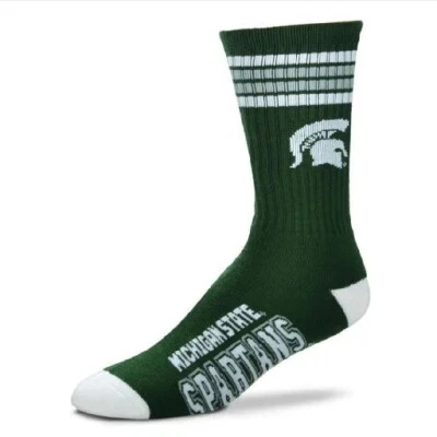 Calcetines Michigan State Spartans Crew talla grande 10 a 13 4 rayas Foto 1 de 4