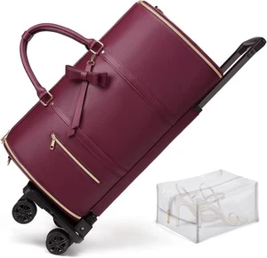 Borse per indumenti arrotolabili da viaggio, borsone di lusso con ruote, 3 in 1 rosso - Foto 1 di 9
