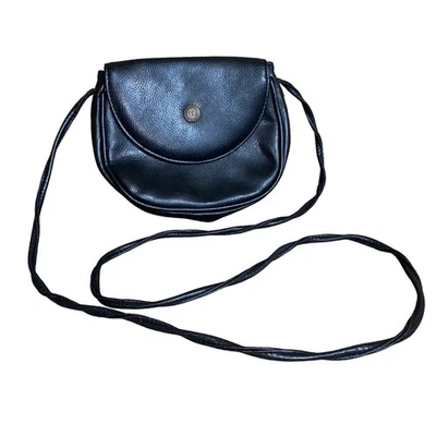 Rolf’s Vintage Cuero Retro Bandolera Plegable Solapa Cuero Bolso Monedero Negro Foto 1 de 4