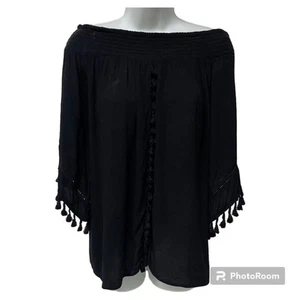 Xhilaration off the shoulders Black plus xxl Rayon Flowing - Picture 1 of 6