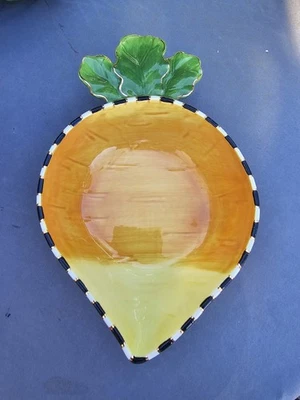 MacKENZIE CHILDS GOLDEN BEET DISH 5.75" x 9" Perfect Retired Htf Serving Bowl - Image 1 of 4