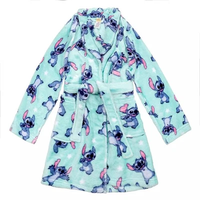 NEW DISNEY GIRLS SIZE 10 LILO & STITCH  SOFT ROBE WITH POCKETS TEAL BLUE MOODS - Image 1 of 3