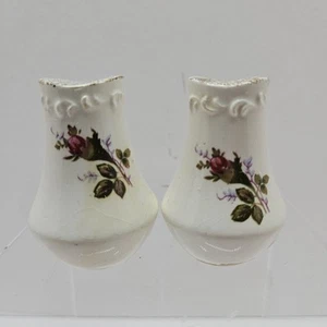 Vintage Ceramic Rosebud Vase Salt And Pepper Shakers Japan - Picture 1 of 5