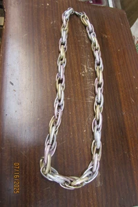 alluminum necklace large links silver, rose, gold tone links - Picture 1 of 10