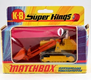 Matchbox Superking K- 08C Caterpillar Traxvacator gelb & orange top in Box - Picture 1 of 8